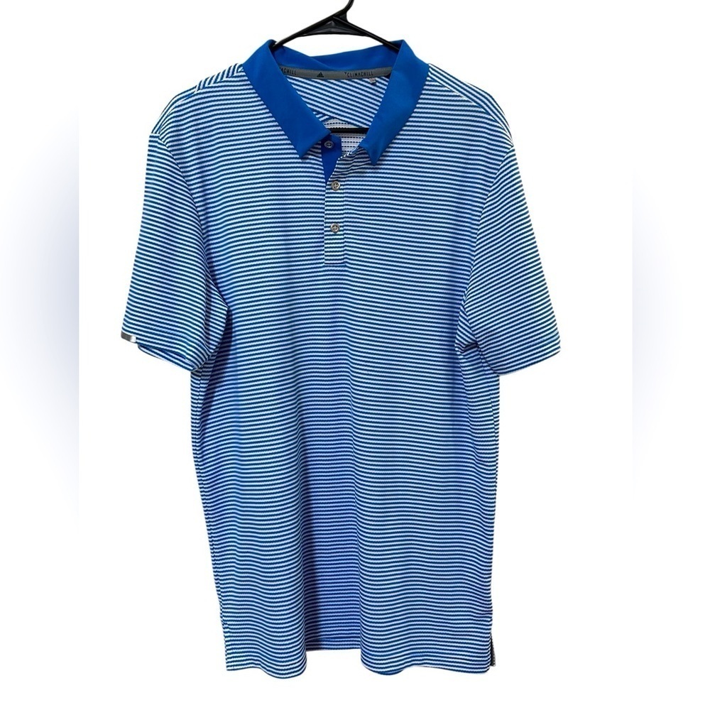 ADIDAS Golf Climachill Tonal Stripe Men’s Short Sleeve Polo Shirt Size Large